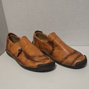 100% Caoutchouc Brown Leather Driving Shoe Loafer Shock Absorber Sz 11.5 MENS